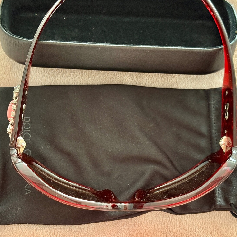 Dolce & Gabbana Ruby Red Embellished Sunglasses - Picture 10 of 10
